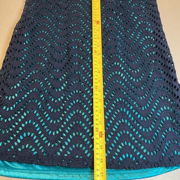 Tracy Negoshian Blue Layered Tank Top Orange Zipper Detail Women's Size Small :) - Picture 3 of 7